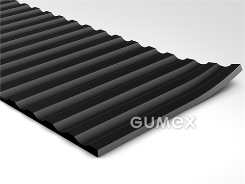 Gummiboden S 1, 4mm, Breite 1200mm, 80°ShA, SBR, gerillte Ausführung, -25°C/+80°C, schwarz, 